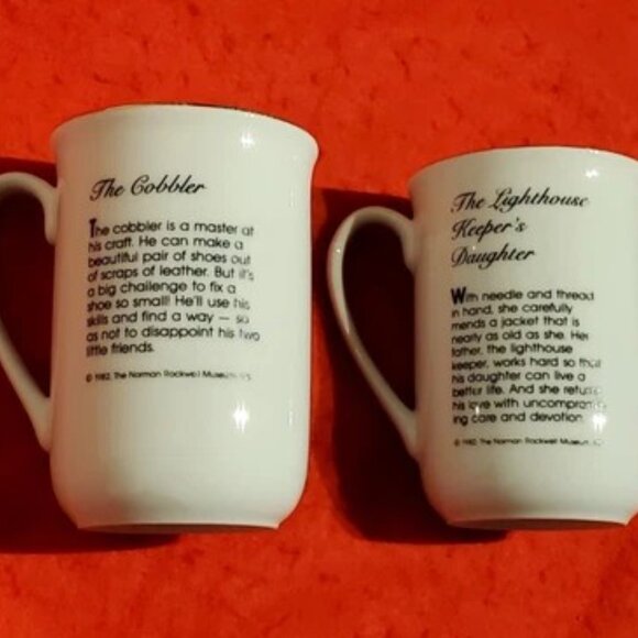 2 Vintage Norman Rockwell Coffee Mugs, Cups 12oz. Mint A+ Never Used - Picture 5 of 5